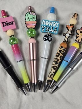 Dior Pink Kids Charm Pen - Cute Beaded Topper Wallen Dior Sonic Troll Pens Lot